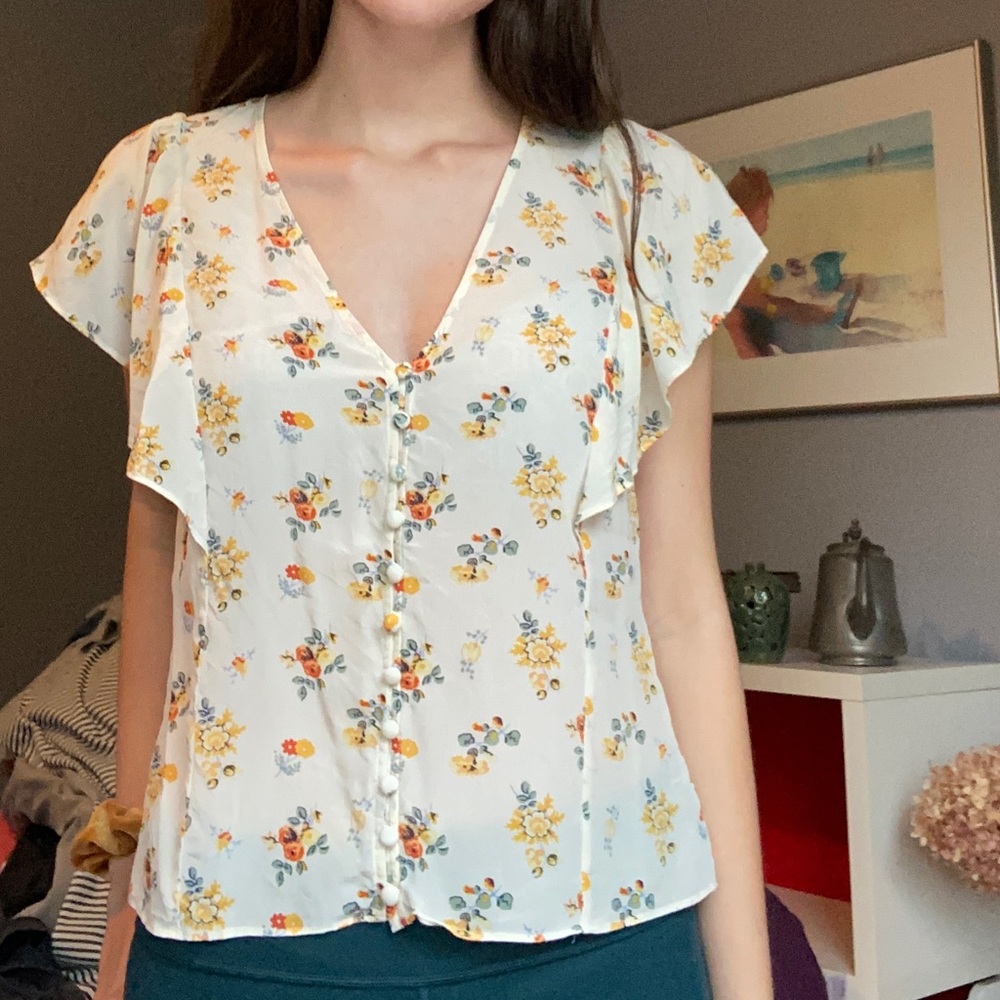 Madewell Sheer Floral Top